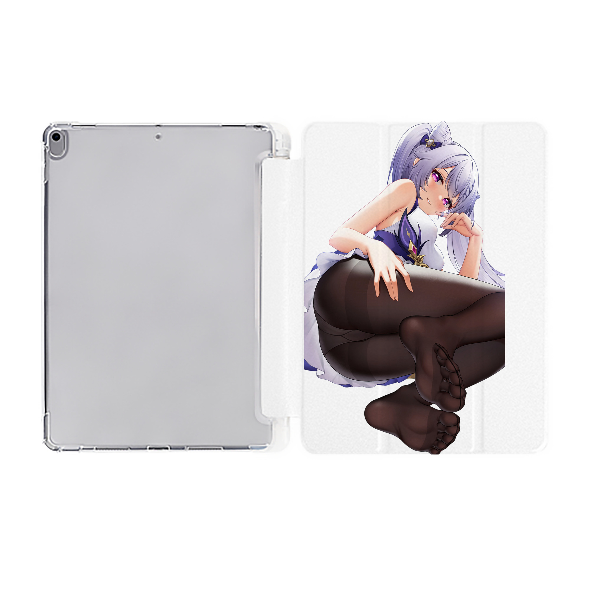 げんし神 刻晴 こくせい genshin Kokusei IPad ケース ペン収納付き 三つ折りスタンド PUレザー×シリコン 対応機種9.5/10.5/10.9インチ
